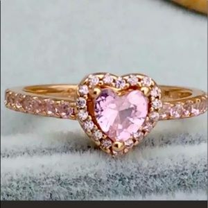 Authentic rose gold moments rings heart 925 sterling silver size 9